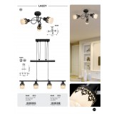 RABALUX 5343 | Lacey-RA Rabalux stropne svjetiljke svjetiljka 3x E14 metal crna, krom, bijelo