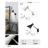RABALUX 3050 | Alfons Rabalux spot svjetiljka sa prekidačem na kablu elementi koji se mogu okretati, sa kablom i vilastim utikačem 1x E27 bijelo, zlatno