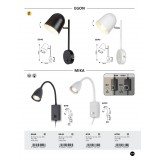 RABALUX 6719 | Mika-RA Rabalux spot svjetiljka s prekidačem elementi koji se mogu okretati, sa kablom i vilastim utikačem 1x GU10 crno