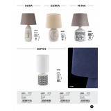 RABALUX 4374 | Dora Rabalux stolna svjetiljka 40cm sa prekidačem na kablu 1x E27 bijelo, sivo