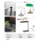 RABALUX 4037 | Bank Rabalux stolna svjetiljka 33cm sa prekidačem na kablu 1x E27 krom saten, bijelo