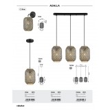 RABALUX 72093 | Adalla Rabalux visilice svjetiljka 3x E27 crno mat, višebojno