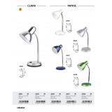 RABALUX 4205 | Patric Rabalux stolna svjetiljka 32cm sa prekidačem na kablu fleksibilna 1x E14 bijelo, krom