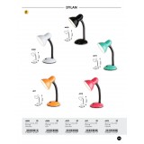 RABALUX 4170 | Dylan Rabalux stolna svjetiljka 34,5cm s prekidačem fleksibilna 1x E27 tirkiz, crno, bijelo