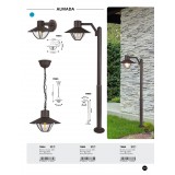 RABALUX 7886 | Almada Rabalux podna svjetiljka 103cm 1x E27 IP44 smeđe, prozirno