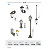 RABALUX 8455 | Nizza Rabalux podna svjetiljka 104,5cm 1x E27 IP43 antik zlato, prozirno