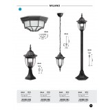 RABALUX 8343 | Milano1 Rabalux podna svjetiljka 43cm 1x E27 IP43 crno, prozirno