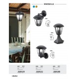 RABALUX 8619 | Marseille Rabalux podna svjetiljka 29,7cm UV odporna plastika 1x E27 IP44 UV crno, prozirno