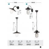 RABALUX 8687 | Vigo Rabalux visilice svjetiljka 1x E27 IP44 crno mat, bijelo