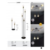 RABALUX 4560 | Lanny Rabalux stolna svjetiljka 42cm sa prekidačem na kablu 2x E27 crno, zlatno