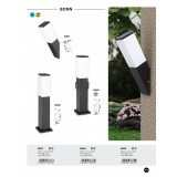 RABALUX 8339 | Bonn Rabalux podna svjetiljka 50cm s utičnicom, UV odporna plastika 1x E27 IP44 UV crno mat, bijelo