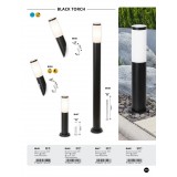 RABALUX 8145 | Black-torch Rabalux zidna svjetiljka okrugli UV odporna plastika 1x E27 IP44 UV crno mat, bijelo