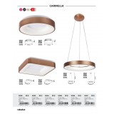RABALUX 5055 | Carmella Rabalux visilice svjetiljka okrugli 1x LED 6335lm 4000K zlatno, bijelo