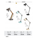 RABALUX 6410 | Carter-RA Rabalux stolna svjetiljka 58cm s prekidačem elementi koji se mogu okretati 1x E14 bež, smeđe