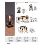 RABALUX 71021 | Boire Rabalux stropne svjetiljke svjetiljka oblik cigle 1x E27 crno, bukva
