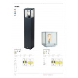 REDO 9110 | Vitra-RD Redo podna svjetiljka 65cm 1x E27 IP54 crno mat, prozirna