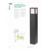 REDO 9644 | Brick-RD Redo podna svjetiljka 65cm 1x E27 IP54 tamno siva, opal