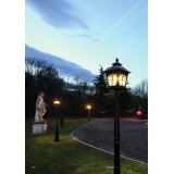 REDO 9654 | York-RD Redo podna svjetiljka 218,6cm 1x E27 IP44 antik crno, prozirno