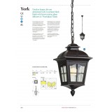 REDO 9649 | York-RD Redo visilice svjetiljka 1x E27 IP44 antik crno, prozirno