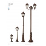 REDO 9661 | Essen Redo podna svjetiljka 120cm 1x E27 IP44 braon antik, prozirno