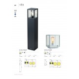 REDO 9110 | Vitra-RD Redo podna svjetiljka 65cm 1x E27 IP54 crno mat, prozirna