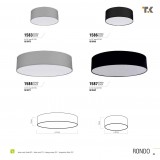 TK LIGHTING 1586 | Rondo-TK Tk Lighting stropne svjetiljke svjetiljka 2x E27 crno, bijelo