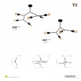 TK LIGHTING 2431 | Fantasy Tk Lighting stropne svjetiljke svjetiljka 4x E27 crno