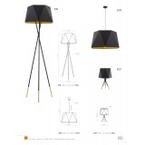 TK LIGHTING 5157 | Ivo-TK Tk Lighting stolna svjetiljka 45,5cm s prekidačem 1x E27 crno, zlatno