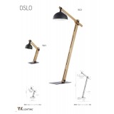 TK LIGHTING 5021 | Oslo-TK Tk Lighting stolna svjetiljka 50cm s prekidačem elementi koji se mogu okretati 1x E27 crno, drvo