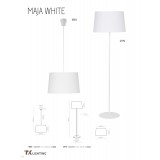 TK LIGHTING 2919 | Maja-TK Tk Lighting podna svjetiljka 148cm sa prekidačem na kablu 1x E27 bijelo