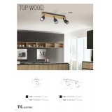 TK LIGHTING 3290 | Top-Wood Tk Lighting spot svjetiljka elementi koji se mogu okretati 1x GU10 crno, drvo