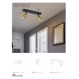 TK LIGHTING 3309 | Top-TK Tk Lighting spot svjetiljka s prekidačem elementi koji se mogu okretati 1x GU10 crno, zlatno