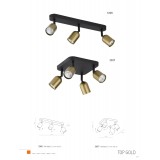 TK LIGHTING 3305 | Top-TK Tk Lighting spot svjetiljka elementi koji se mogu okretati 3x GU10 crno, zlatno