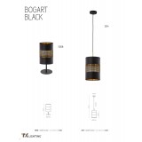 TK LIGHTING 3214 | Bogart-TK Tk Lighting visilice svjetiljka s mogućnošću skraćivanja kabla 1x E27 crno, zlatno