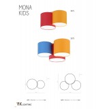 TK LIGHTING 3275 | Mona-TK Tk Lighting stropne svjetiljke svjetiljka 3x E27 plavo, narančasto, crveno