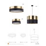 TK LIGHTING 4346 | Hilton-TK Tk Lighting visilice svjetiljka s mogućnošću skraćivanja kabla 1x E27 crno, zlatno