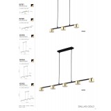 TK LIGHTING 6091 | Dallas-TK Tk Lighting stropne svjetiljke svjetiljka 3x GX53 crno, zlatno, opal