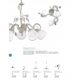 TRIO 200700161 | Traditio Trio zidna svjetiljka 1x E14 siva antik, alabaster, prozirno