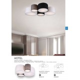 TRIO 693900517 | Hotel-TR Trio stropne svjetiljke svjetiljka 5x E27 crno, sivo, bijelo