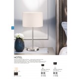 TRIO 511100101 | Hotel-TR Trio stolna svjetiljka 55cm sa prekidačem na kablu 1x E27 poniklano mat, bijelo