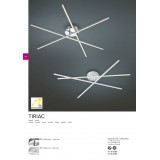 TRIO 671610307 | Tiriac-TR Trio stropne svjetiljke svjetiljka elementi koji se mogu okretati, jačina svjetlosti se može podešavati 3x LED 2850lm 3000K poniklano mat