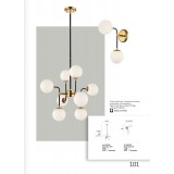 VIOKEF 4202900 | Hariet Viokef visilice svjetiljka s podešavanjem visine 8x G9 bijelo, zlatno, crno