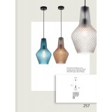 VIOKEF 4169301 | Soleto Viokef visilice svjetiljka 1x E27 plavo, prozirna, crno
