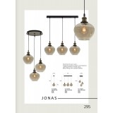 VIOKEF 4165700 | Jonas-VI Viokef visilice svjetiljka 3x E27 jantar, antik brončano, crno
