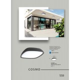 VIOKEF 4212800 | Cosmo-VI Viokef stropne svjetiljke svjetiljka 1x LED 1196lm 3000K IP65 tamno siva, bijelo