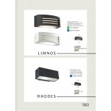 VIOKEF 4080200 | Rhodes Viokef zidna svjetiljka 1x E27 IP44 tamno siva, bijelo