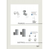 VIOKEF 4143701 | Paros Viokef zidna svjetiljka elementi koji se mogu okretati 1x GU10 IP55 sivo, bijelo