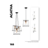 VIOKEF 4138600 | Agatha Viokef visilice svjetiljka 1x E27 crno, crveni bakar
