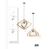 VIOKEF 4184400 | Roxie Viokef visilice svjetiljka 1x E27 smeđe, crno