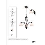 VIOKEF 4133600 | Clair Viokef visilice svjetiljka 3x E27 bijelo, smeđe, zlatno
